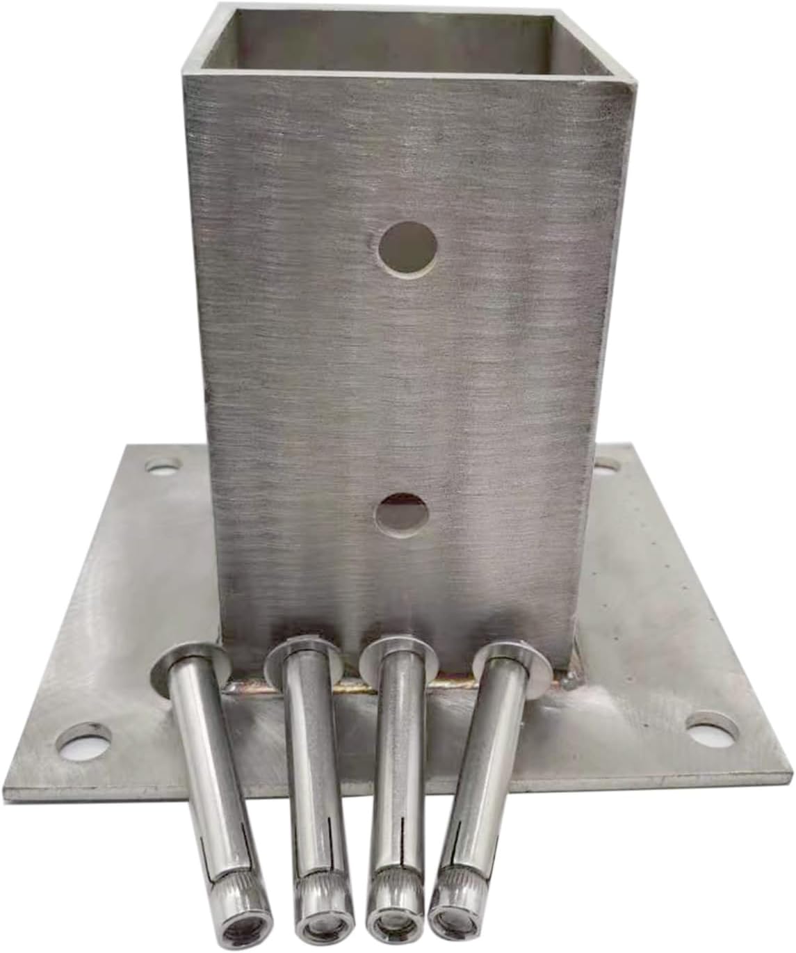 Pergola Post Base Kit, Porch Deck Mailbox Garden Railing Concrete Square Metal Anchor Base 2x2 3x3 4x4 5x5 6x6 7x7 8x8 Inch, Sturdy Stainless Steel Post Holder(150x150 mm (5.9x5.9 in))