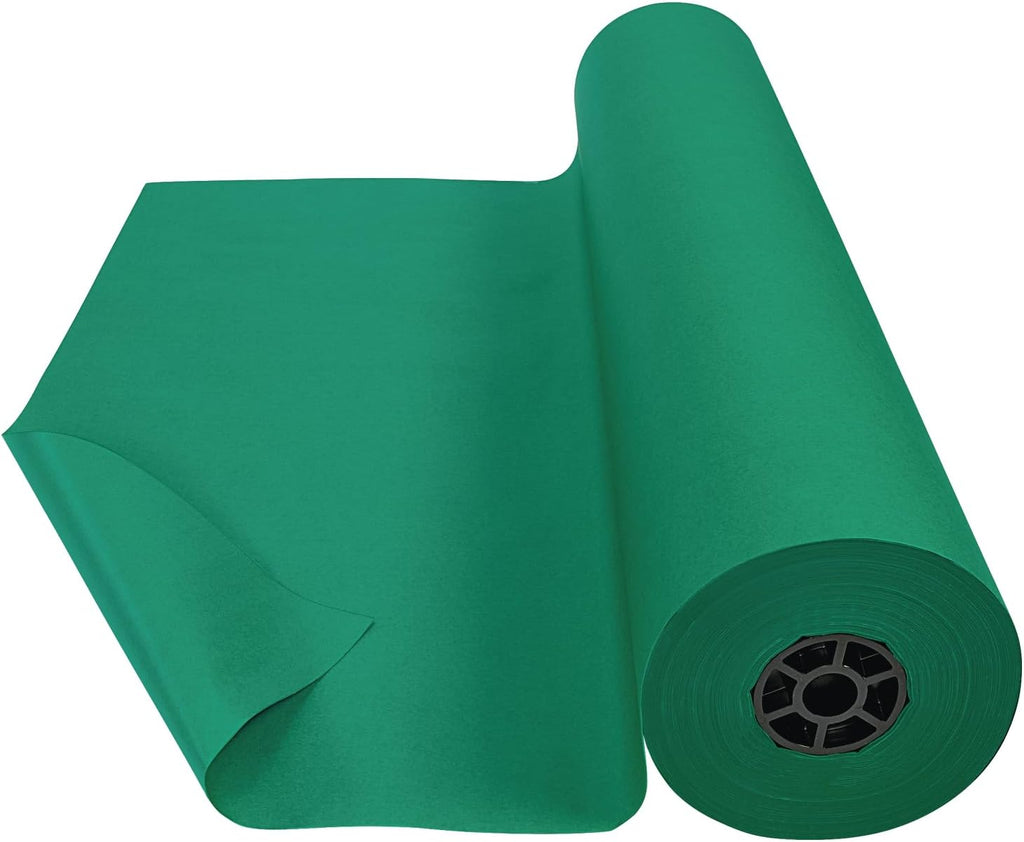 Colorations Dual Surface Paper Roll, Holiday Green, 36' x 1000', Textured Paper, Classroom Craft & Art Supplies, Bulletin Board, Gift Wrapping, Chalkboard Wallpaper