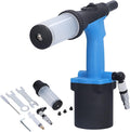 Pneumatic Rivet Gun, Air Riveter with 18.0KN Pulling Force, 2.4‑4.8mm Capacity Hydraulic Air Riveting Tool for Industrial Use, Easy Oil Fill and Universal Joint Design