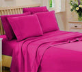 SHERA'S BEDDINGS 6- Piece Sheet Set Fits Mattress Upto 10-12 Inches Fully Elastic Deep Pocket Queen (60' X 80') Hot Pink Solid 650 Thread Count 100% Egyptian Cotton
