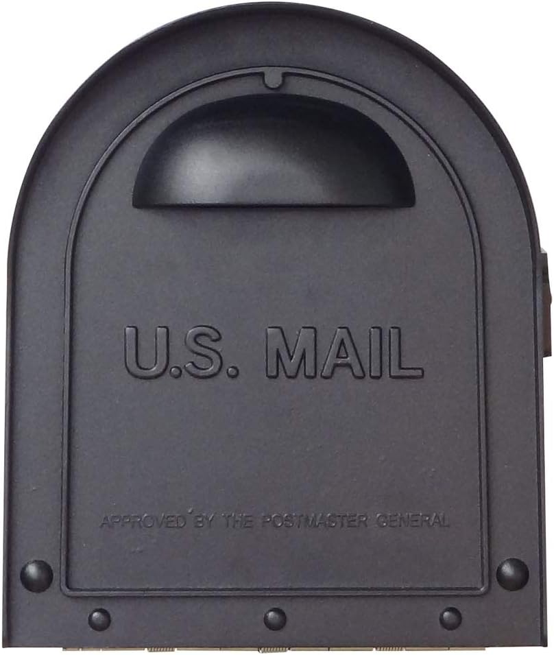 Special Lite Classic Curbside Mailbox with Ashley Front Single Mailbox Mounting Bracket - TC-ASH-FS-1008-BLK