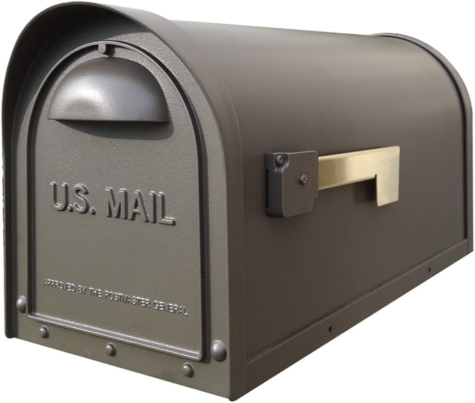 Special Lite Classic Curbside Mailbox - Mocha Aluminum Mailbox for Post Mount - SCC-1008-MOC