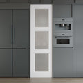 24 x 80 Interior Door Slab, Glass Door, Pantry Doors with Frosted Glass, Solid Core 3 Panel Prebuilt Panel, Paintable Bedroom Doors, Privacy Protected