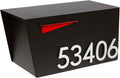 Rusty Design Contemporary Post-Mounted Mailbox with Personalized Address Numbers, Large Size #HC110 (with Five Address Numbers)