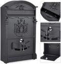 Letter Boxes for Outside Post Boxes Wall Mounted European Cast Aluminum with Lock Wall-Mounted Waterproof Mailbox Mailbox