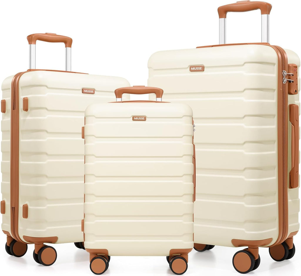 Hardshell Luggage Sets 3 Piece, 20 Inch Carry On Luggage 22x14x9 Airline Approved 24 & 28 Inch Suitcase Set with TSA Lock, Durable Suitcases with Wheels for men & women, Travel and Business