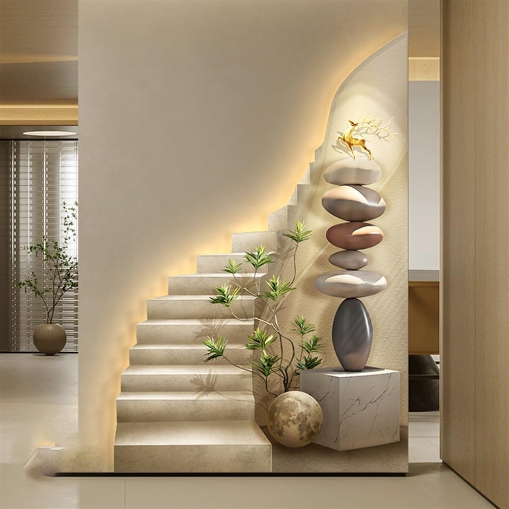 LED Wall Hanging Mural, Plug-in Power Supply Wall Art Decor, 3D Relief LED Decorative Painting, Landscape Wall Sculptures for Living Room Entrance Study Office(B,23.6x31.5in/60X80CM)