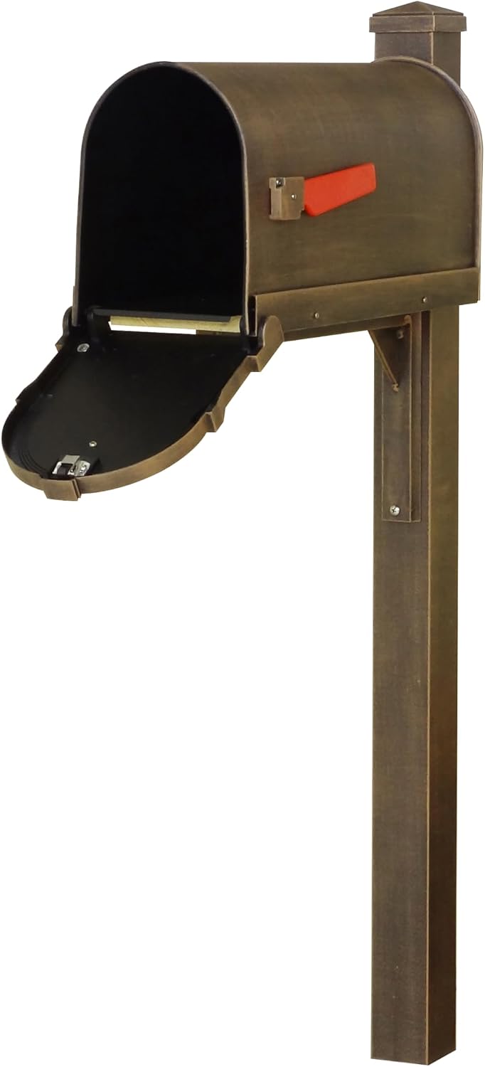 Special Lite Savannah Curbside Mailbox with Wellington Post - Copper Aluminum Mailbox with Post - SCS1014_SPK720-CP