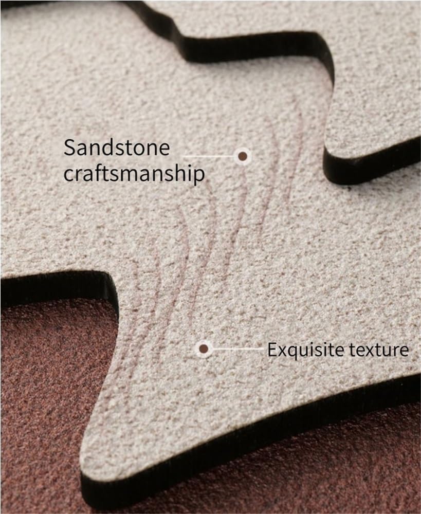 Sandstone Wall Art Decor with LED Light, 3D Visual Hanging Mural, Plug-in Power Supply Wall Painting, Room Decoration for Living Room, Bedroom(C,39.4 * 19.7IN)