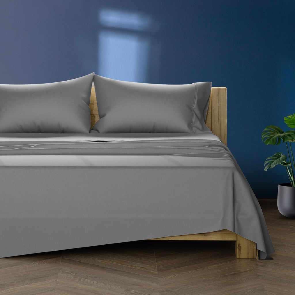 TEXAS LINEN CO. 100% Egyptian Cotton Sheets Queen Size - Luxury 1000 Series Lonestar Lovin' Collection Bed Sheets Queen Size Set (6 PC, Dark Grey), Cooling, 16' Deep Pocket, Sateen Weave Hotel Sheets