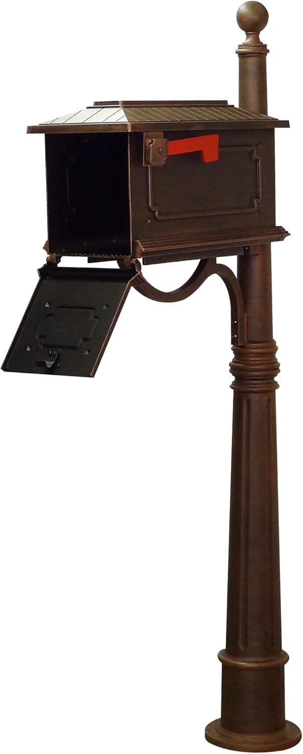 Special Lite Kingston Curbside Mailbox with Ashland Post - Copper Mailbox with Aluminum Post - SCK-1017_SPK-600-CP