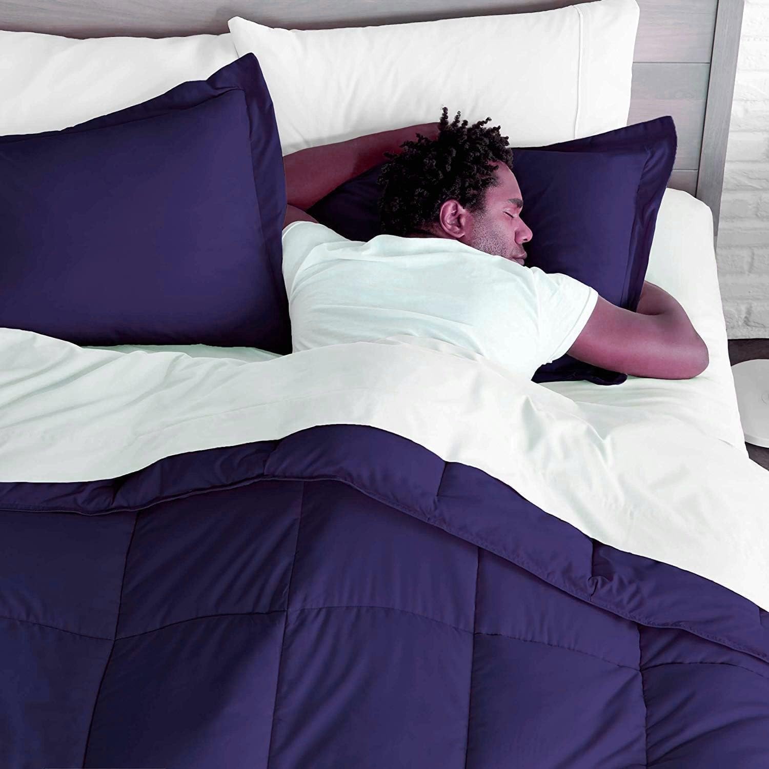 Oversized Queen All-Season Cooling Warmth Comforter Set – 3 Piece Bedding – 100% Egyptian Cotton, Long-Staple & Silky Soft – Luxury Hotel-Quality Duvet Insert – Machine Washable - Egg Plant