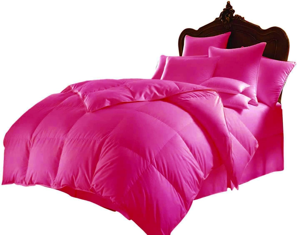 Queen Comforter Set Egyptian Cotton 1000 Series Hot Pink 400 GSM Queen Size Comforter Set (Comforter + 2 Pillowcases) Comforter for Queen Size Bed