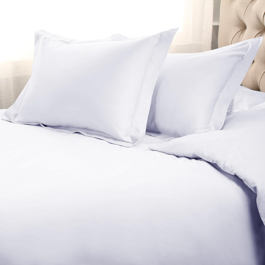 Superior Egyptian Cotton 1500 Thread Count Duvet Cover Set, Soft Comforter Covers, Luxury Bedding Essentials, Button Closure, Includes 1 Duvet Cover, 2 Pillow Shams, Full/Queen, White