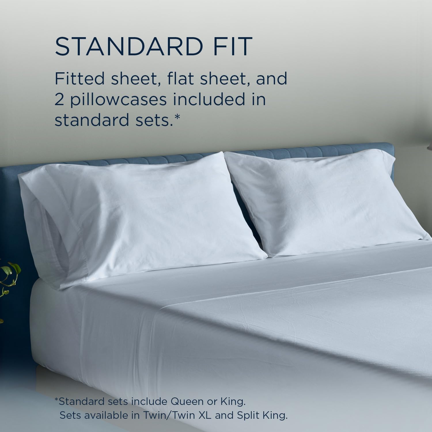 TEMPUR Luxe Egyptian Cotton Sheet Set Sleepy Blue - Full