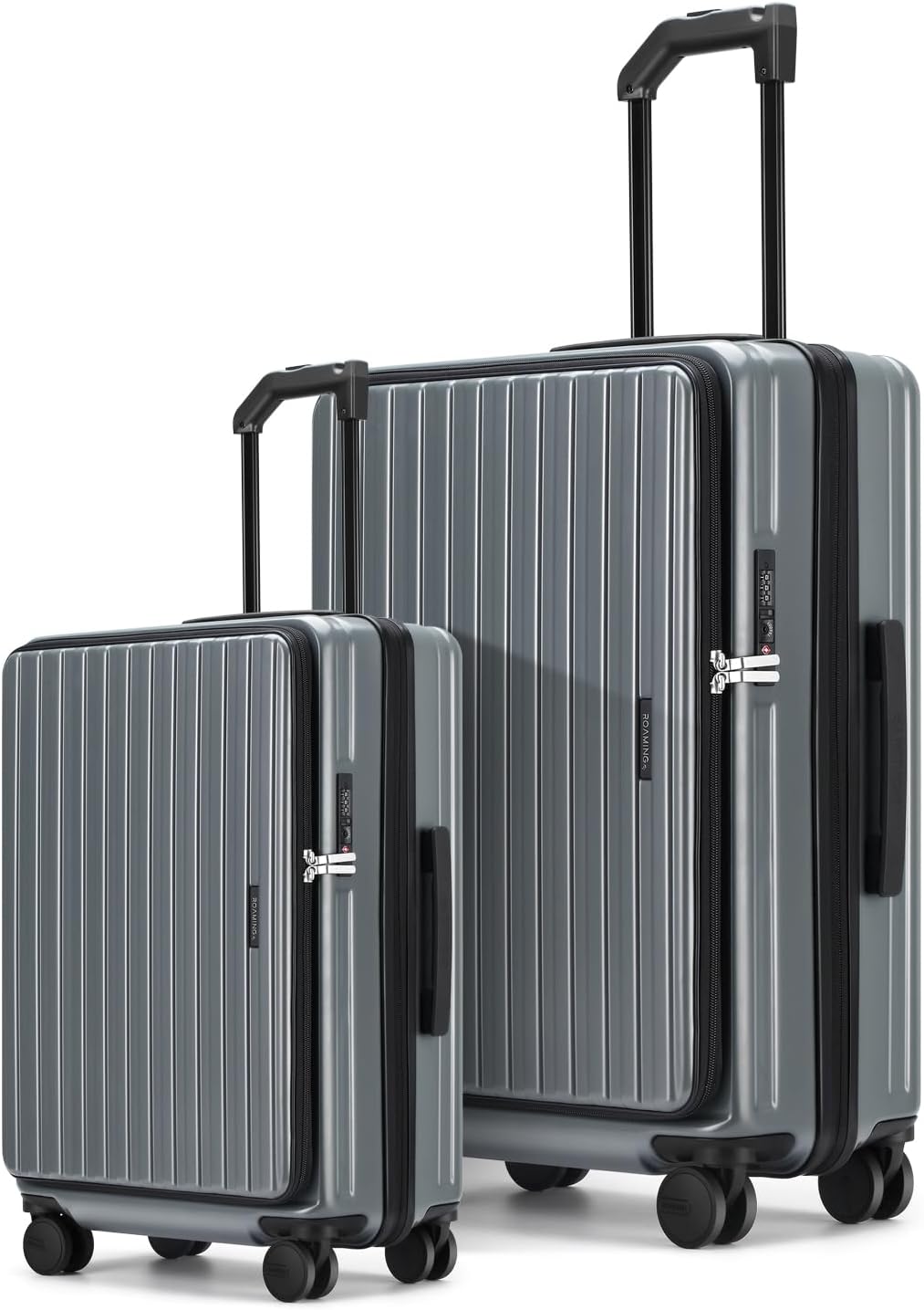 ROAMING Luggage Sets Hard shell Suitcase Top Opening Expandable with Spinner Wheels,Sturdy Large Suitcase Tsa Lock 20 Inch Carry on 28 Inch Checked Luggage,2-Piece Set (20/28) for Unisex Livid green