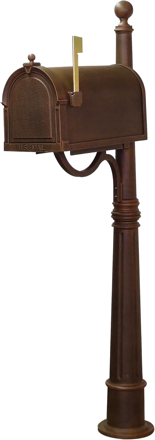 Special Lite Berkshire Curbside Mailbox with Aluminum Post - Copper Mailbox with Ashland Post - SCB-1015_SPK-600-CP