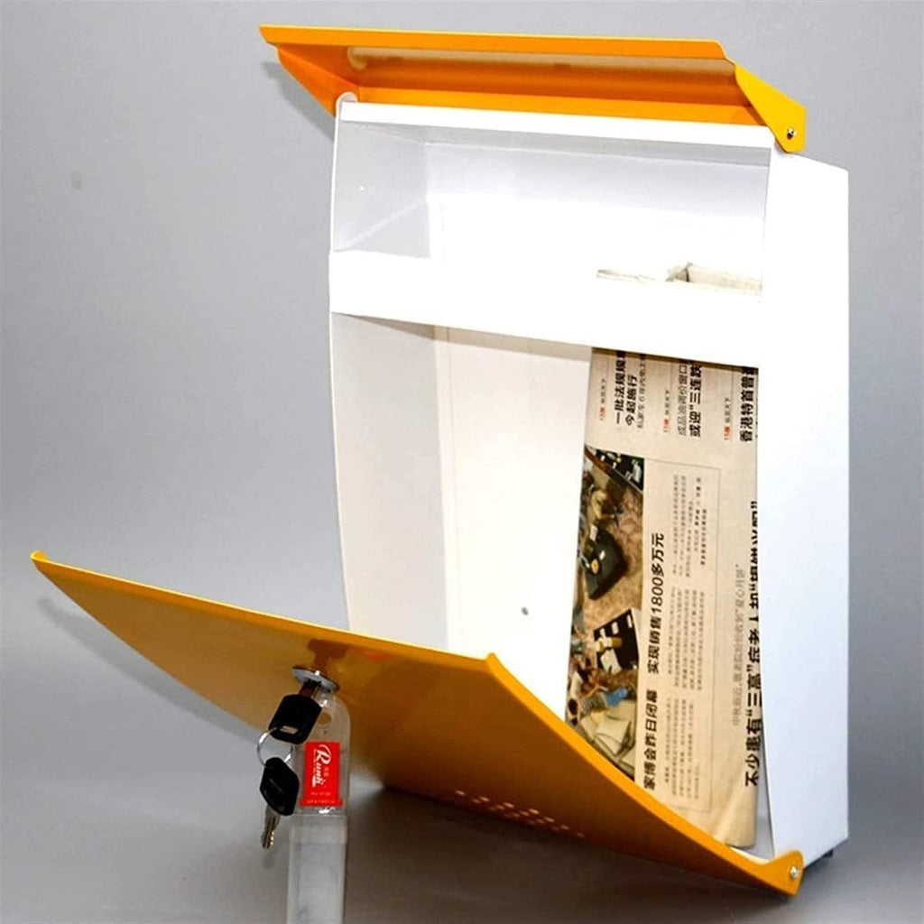 Exquisite Mailbox Mailbox Metal Post Box Wall Mount Letter Box Home Drop Box with Security Lock Parcel Box Modern Outdoor Suggestion Box Safer