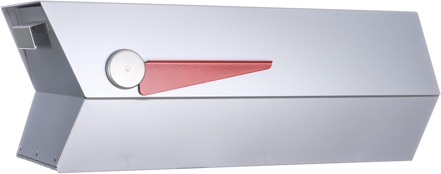 modbox USA Mid-Century Modern Curbside Mailbox | Solid Color (Silver (Annodized Aluminum Effect))