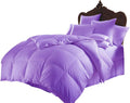 Luxury Goose Down 100% Egyptian Cotton 5Pc Quilt Cotton Comforter Set, Queen Size - 5Pc (1pc Comforter + 4Pc Pillowcases), Hotel Quality 800 TC, 600 GSM,Lavender, (90'x90')