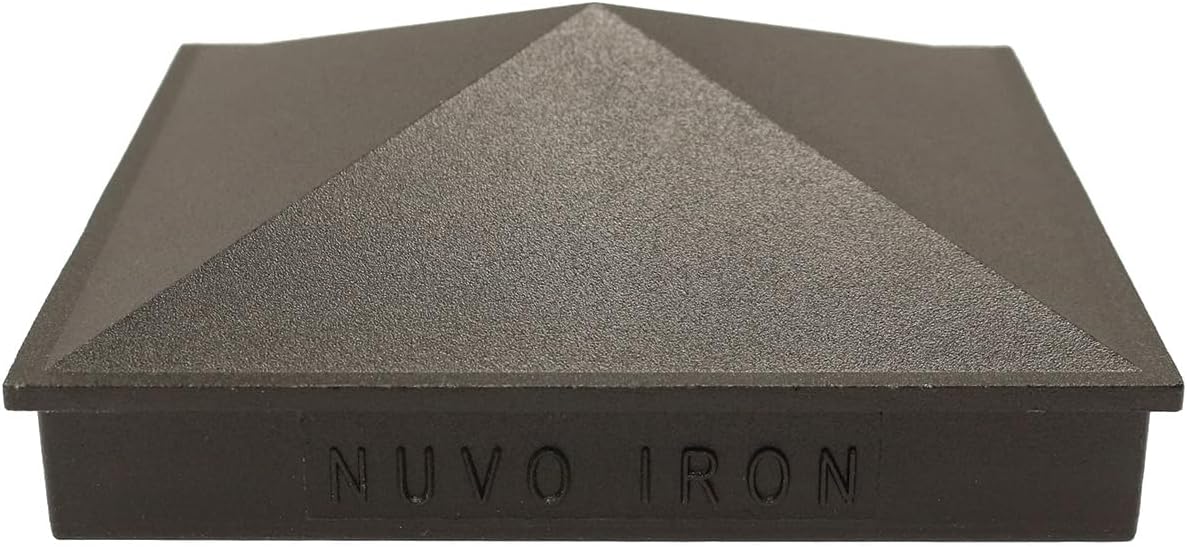 Nuvo Iron 4' x 4' Black Aluminum Ornamental Pyramid Post Cap, Pack of 24