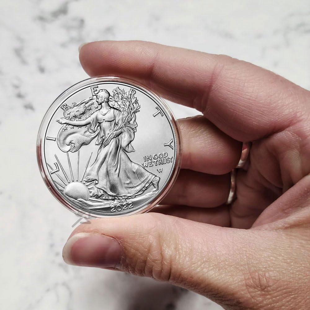 OnFireGuy 250pcs 40.6mm Direct Fit 'H40' Coin Capsule Holders for 1oz Silver Eagle | Protective Coin Cases for 1oz Silver Eagle, Kangaroo, Libertad