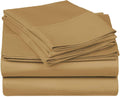 Superior Egyptian Cotton 530 Thread Count Bed Sheet Set, 1 Elastic Deep Pocket Fitted Sheet, 1 Flat Sheet, 2 Pillowcases, Soft Bedding, Luxury Sheets, Sateen Weave, King Size, Cafe