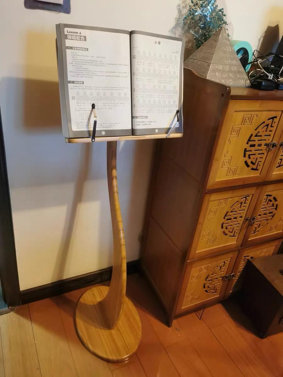 Wooden Guitar Stand,Bamboo Sheet Music Stands,Guitar Violin Music Stand,Music Book Stand,Conductor Music Stand,for Performence, Guitar, Ukulele, Violin Players