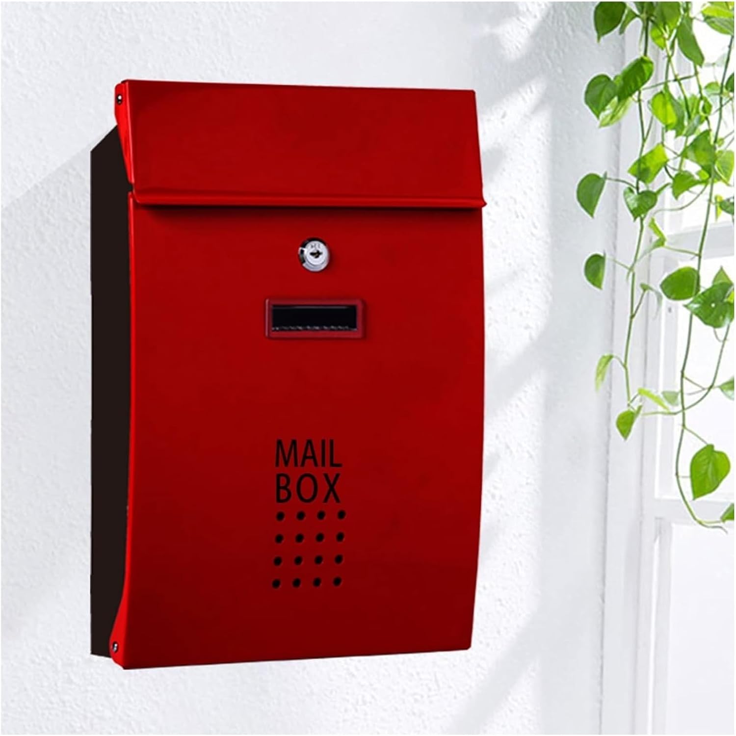 Mailbox Post Metal Mailbox Wall Mounted Modern Lockable Post Box Community Household Rainproof Letter Box