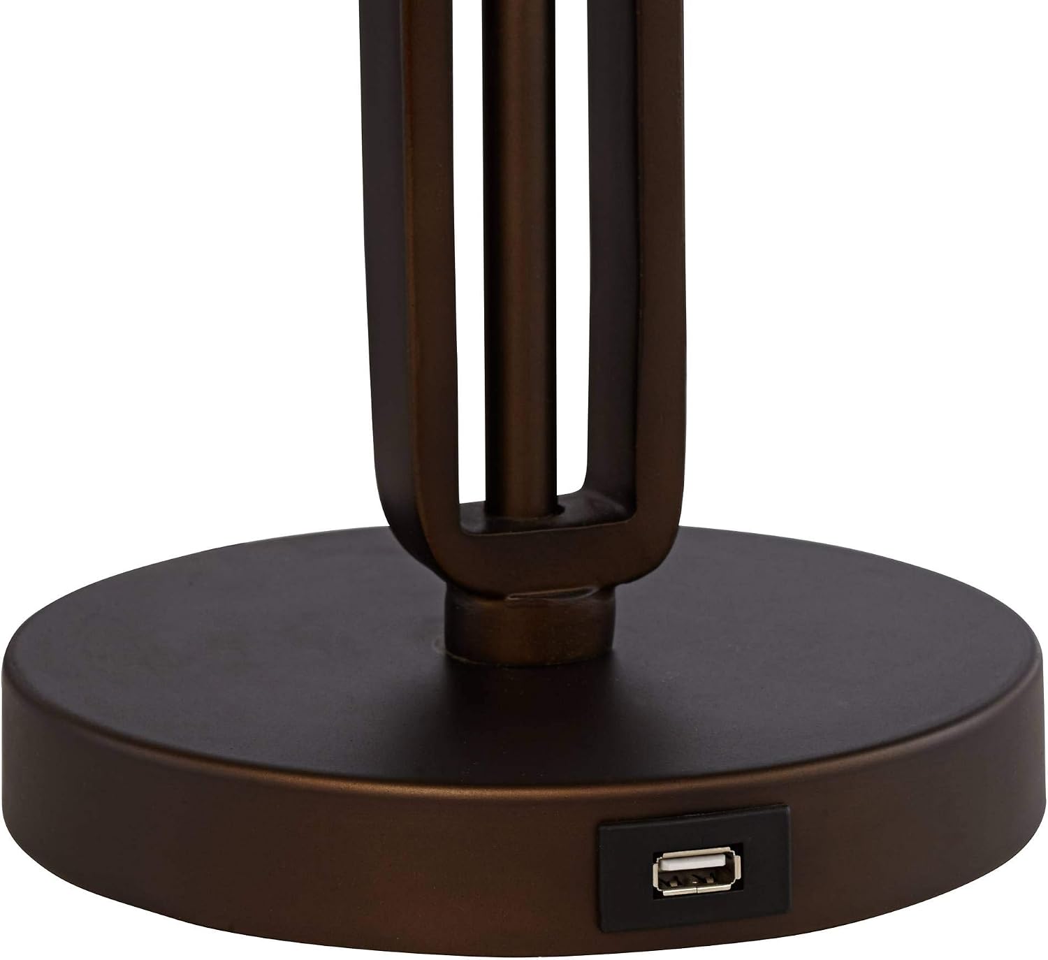 Franklin Iron Works Samuel Mission Rustic Desk Table Lamps 20' High Set of 2 with USB Charging Port Industrial Rubbed Bronze Mica Shade for Living Room Bedroom House Bedside Nightstand Home Office