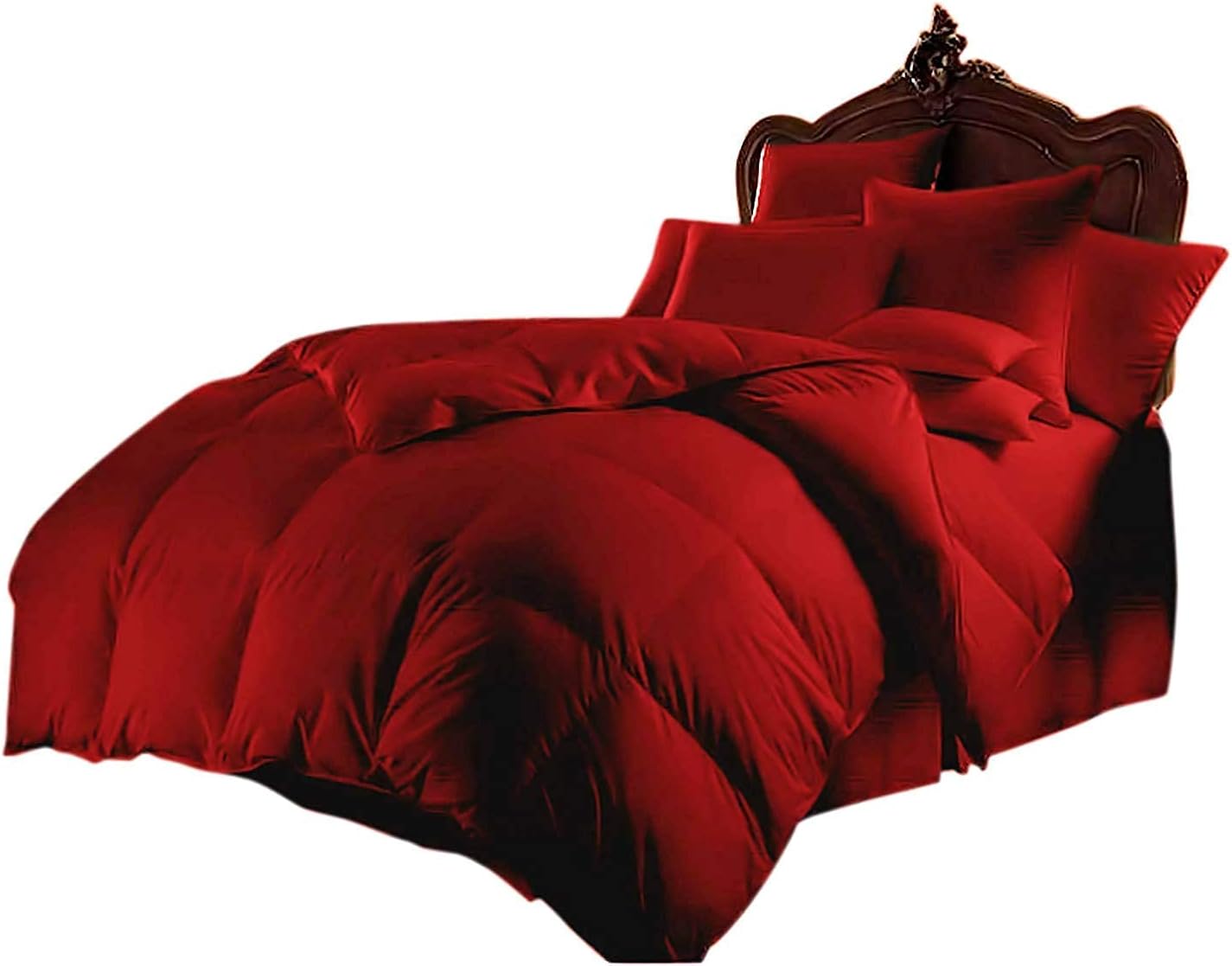 Queen Comforter Set Egyptian Cotton 1000 Series Burgundy 400 GSM Queen Size Comforter Set (Comforter + 2 Pillowcases) Comforter for Queen Size Bed