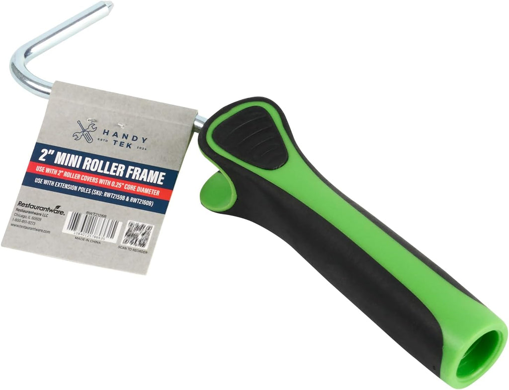 Restaurantware Paint Roller Frame 2 Inch 24 Mini Roller Frame Soft Grip Angled Handle Threaded for Extension Poles Coating Supplies for House Paintings, Walls, Ceilings, Floors, and Decks