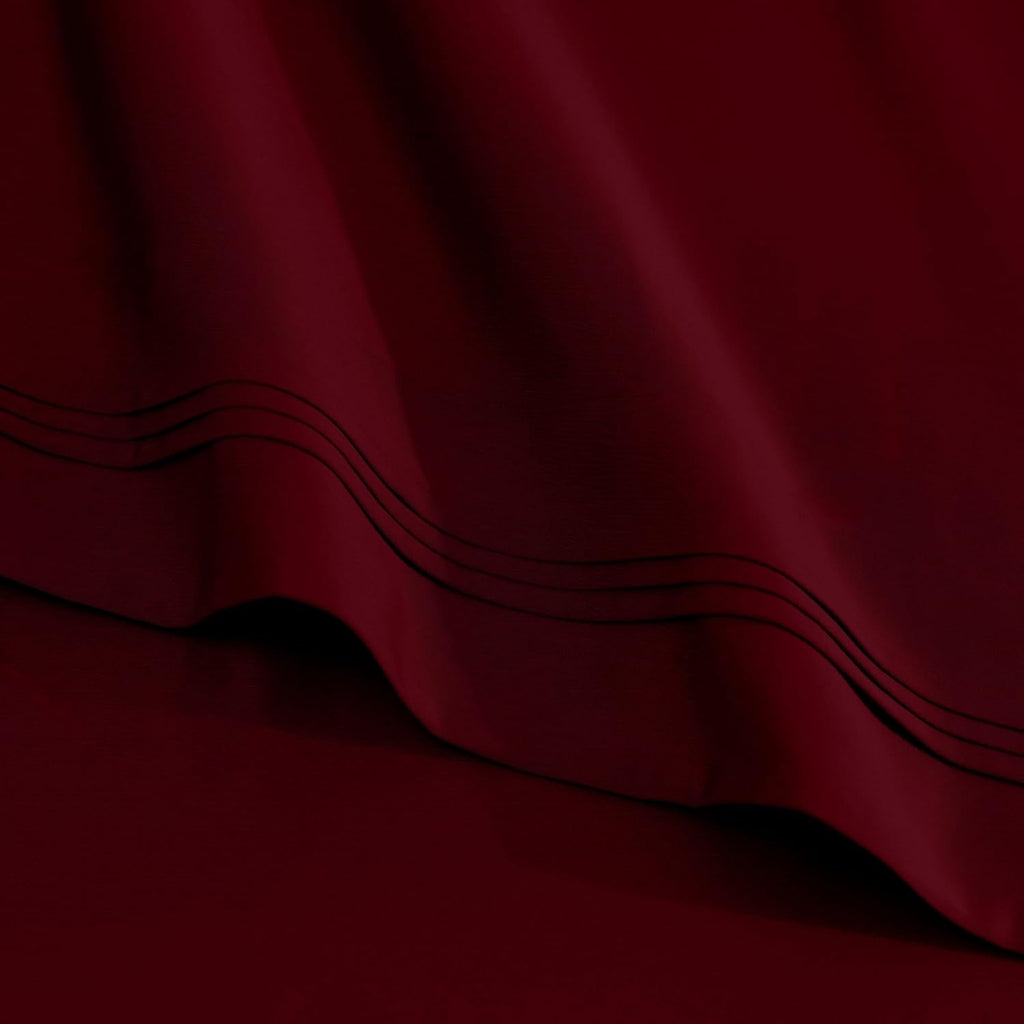 Superior Egyptian Cotton 4 Piece Sheet Set, Luxury 1000 Thread Count, Modern Design, Sustainable Sheets, Basics, Solid, Deep Pocket Fitted Sheet, Flat Sheet, Pillowcases, Olympic Queen, Burgundy