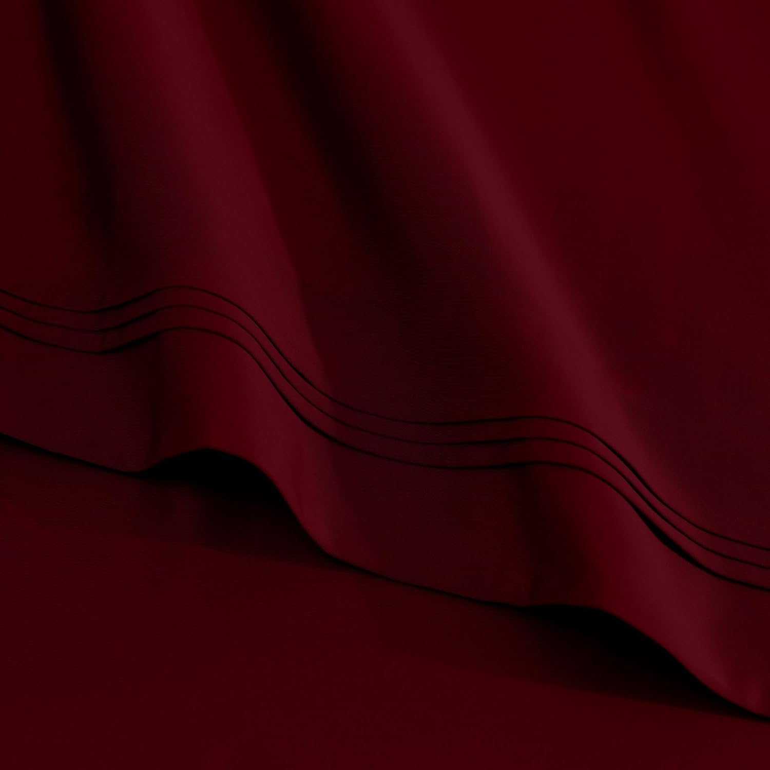 Superior Egyptian Cotton 4 Piece Sheet Set, Luxury 1000 Thread Count, Modern Design, Sustainable Sheets, Basics, Solid, Deep Pocket Fitted Sheet, Flat Sheet, Pillowcases, Olympic Queen, Burgundy