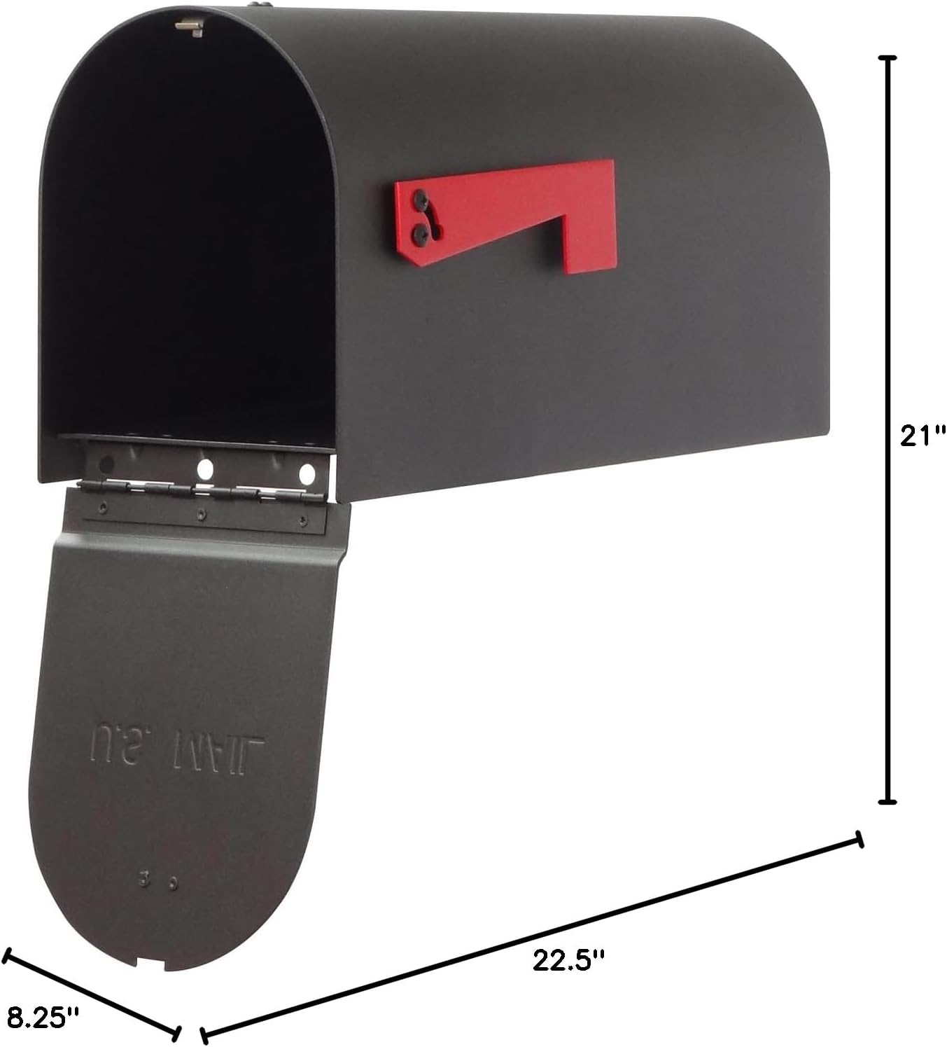 Special Lite Titan Steel Curbside Mailbox with Ashley Front Single Mailbox Mounting Bracket - TC-ASH-FS-1016S-BLK