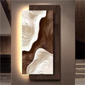 Wall Decoration with Lights, 3D Wall Art Decor, Relief LED Decorative Painting, Modern Wall Sculptures, Plug-in Power Supply Wall Hanging Painting for Living Room, Bedroom(D,39.4x19.7in)