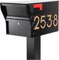 Whitehall MailVault Streetside Locking Mailbox with Post – Personalize Decorative Cast Mailbox and Post Combo for House Outside, Weatherproof Metal Residential Mailbox, 3 Modern Design & Color