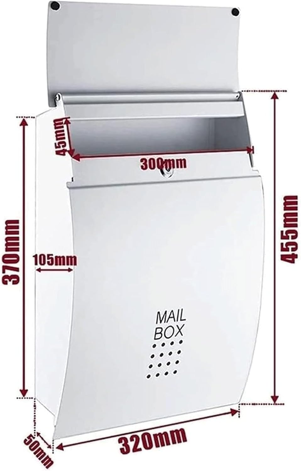 Exquisite Mailbox Modern Mailbox with Key Lock Drop Box Metal Medium Galvanized Wall Mount Post Box Creative Letter Box Creative Parcel Box Safer