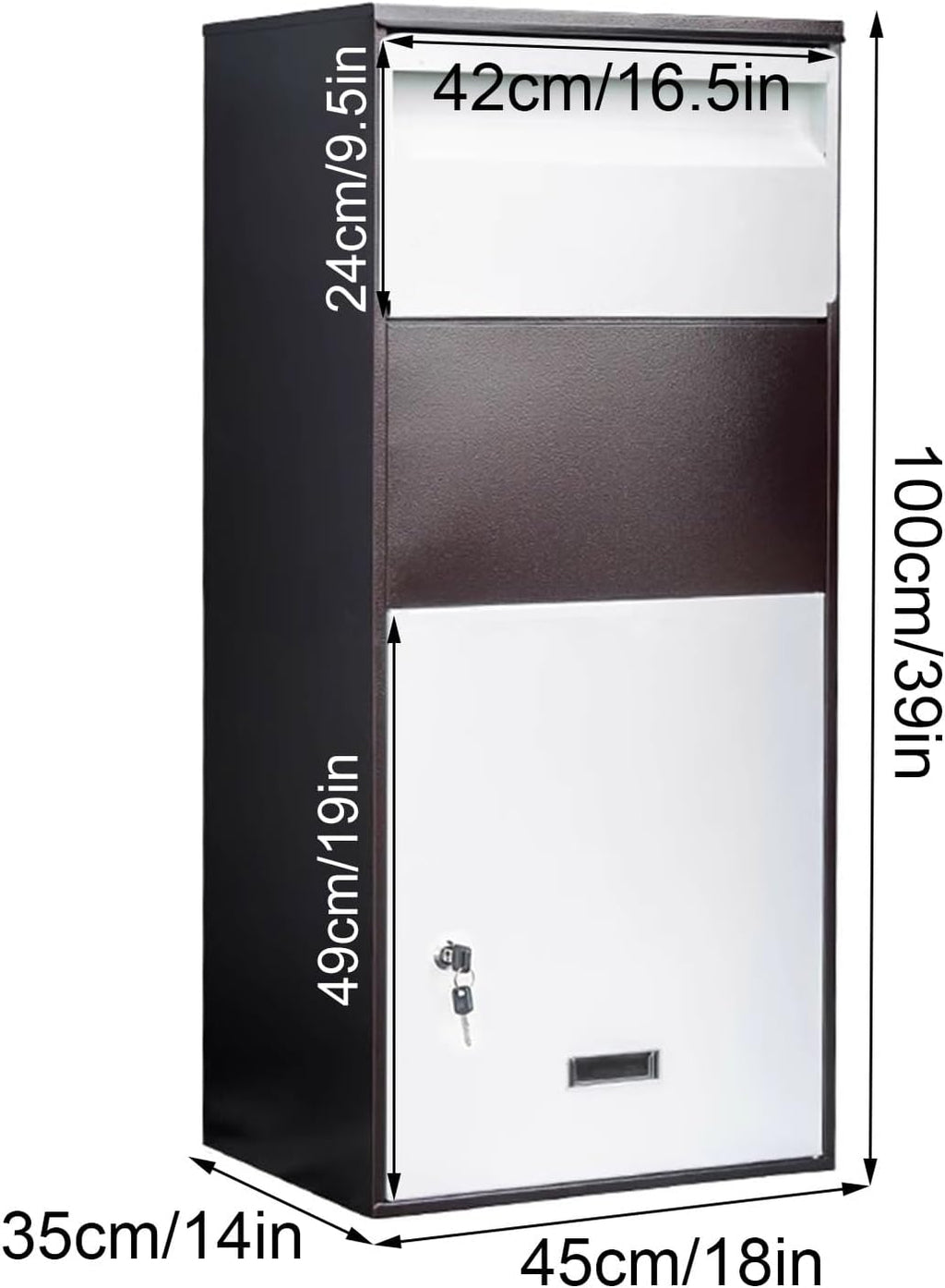 Mail Boxes for House Outside, Mailboxes for Outside With Post, Large Mailbox, Mailbox with Post, Metal Mailbox, Post Mount Mailbox, Large Package Delivery, Parcel Mail Steel Drop Box(Orange,Large)