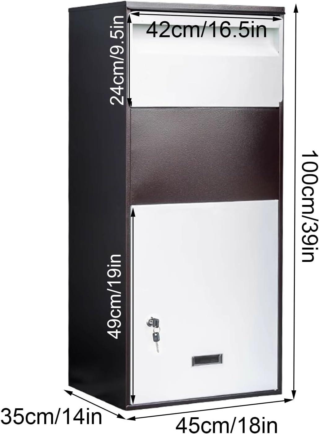 Mail Boxes for House Outside, Mailboxes for Outside With Post, Large Mailbox, Mailbox with Post, Metal Mailbox, Post Mount Mailbox, Large Package Delivery, Parcel Mail Steel Drop Box(Orange,Large)