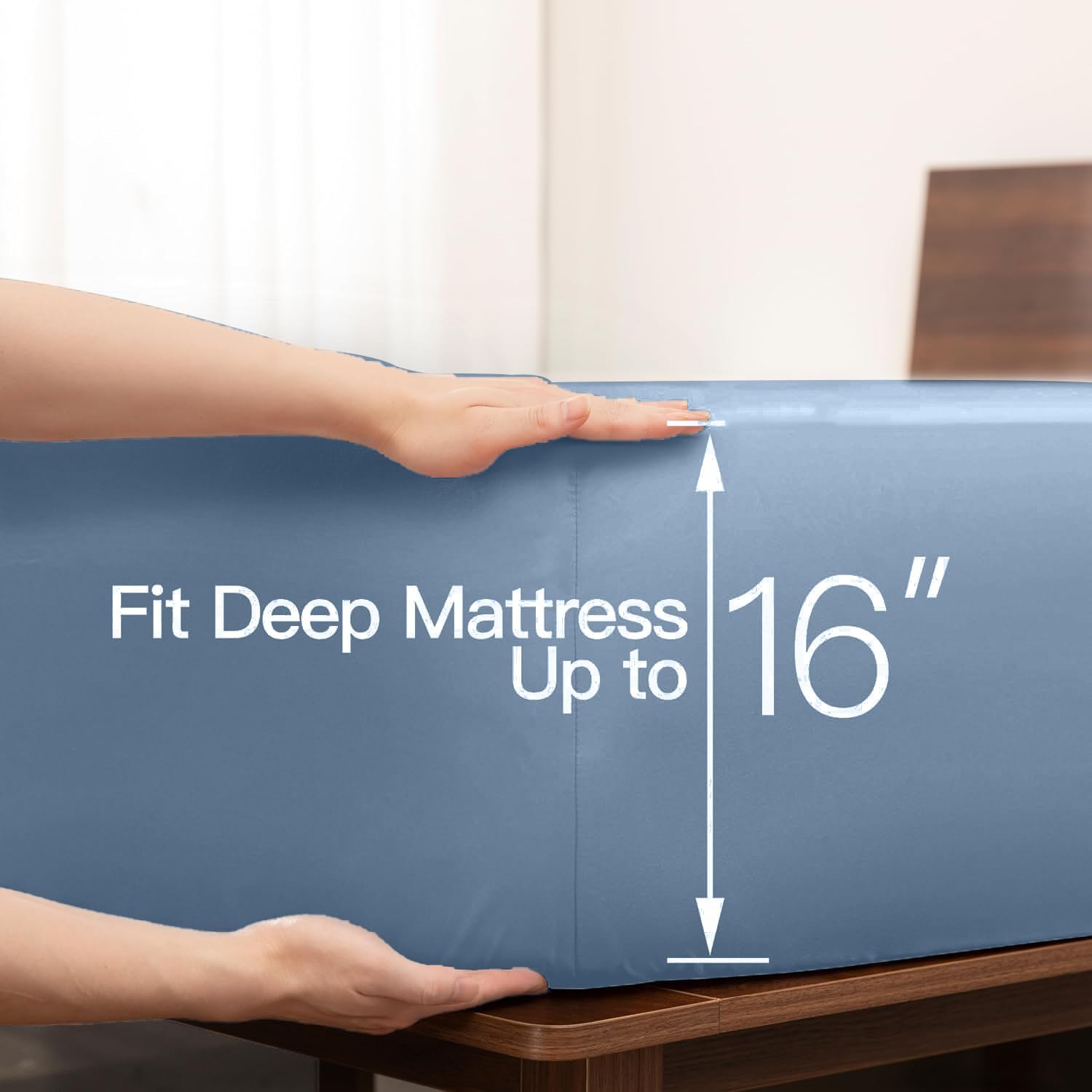 100% Egyptian Cotton Sheet Set Level Of Softness 1500TC Actual Hotel Quality Queen Size Sheets Mattresses Up To 22', Extra Soft Cooling Sheets for Hot Sleepers and Night Sweats - Light Blue Solid