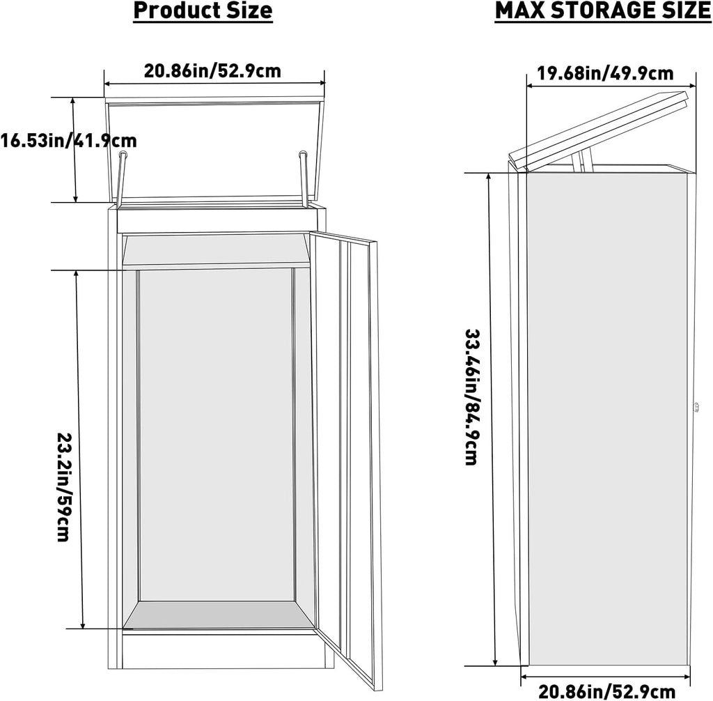 Package Delivery Box for Outside - 20.8 * 16.5 * 33.4IN Lockable Black Metal Parcel Drop Box, Anti-Theft, IPX3 Waterproof, Weather-Resistant Mailbox for Porch, Fence, Curbside