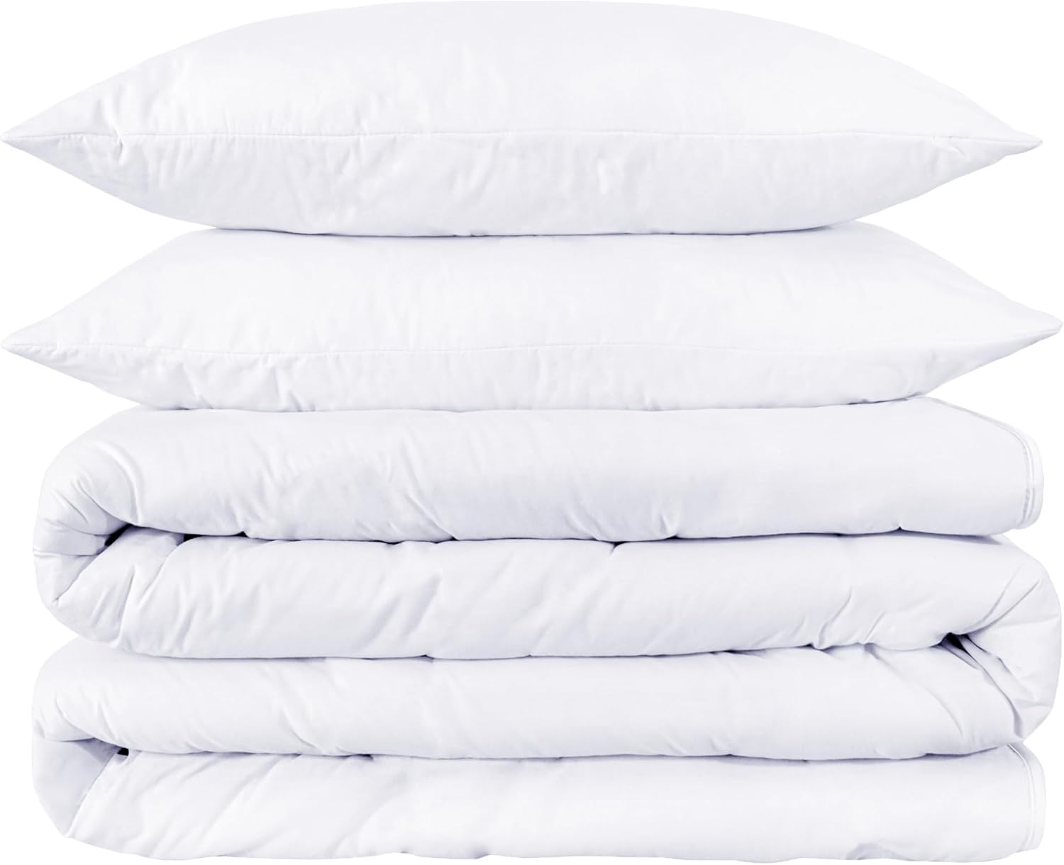 Superior Egyptian Cotton 1500 Thread Count Duvet Cover Set, Soft Comforter Covers, Luxury Bedding Essentials, Button Closure, Includes 1 Duvet Cover, 2 Pillow Shams, Full/Queen, White