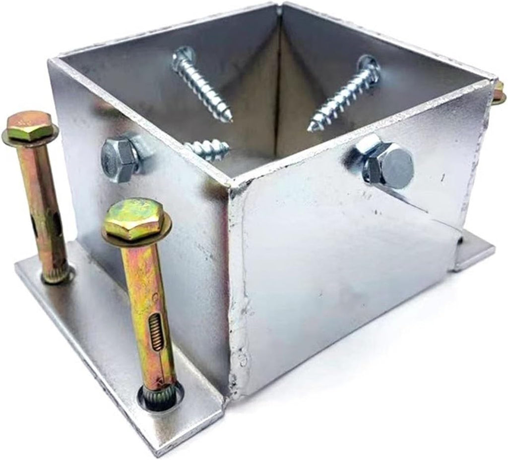 Stainless Steel Wood Fence Post Anchor Base - Square Railing Post Supports with Screws(60x60mm)