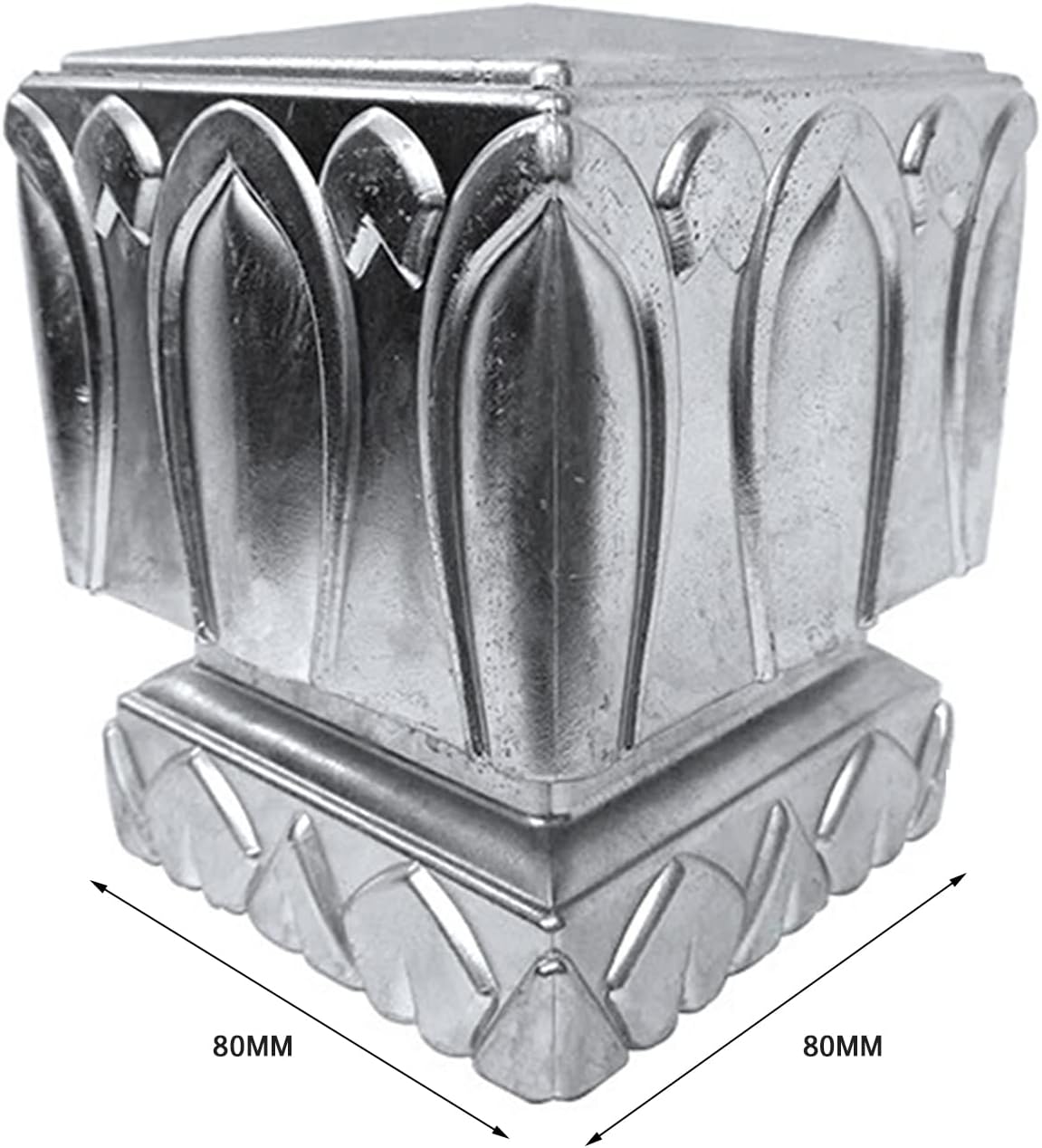 Post Cap Metal Fence Post Top Cap Fence Post Cap, Aluminum Railing Cover, Fence Top Protection for Villa Stair, Mailbox, Deck, Dock, Lotus Relief Decorative Piling Caps, 2 pcs