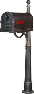 Special Lite Savannah Curbside Mailbox with Ashland Post - Swedish Silver Mailbox with Aluminum Post - SCS-1014_SPK-600-SW
