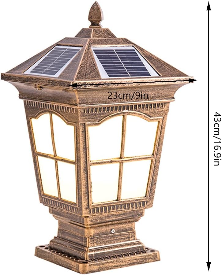 RCIDOS Garden Decor Column Lights IP54 Waterproof Post Cap Light Retro Outdoor Villa Fence Pillar Head Lamp E27 Base Aluminum LED Courtyard Lamp for 4x4 Wood Posts Garden Yard Pathway