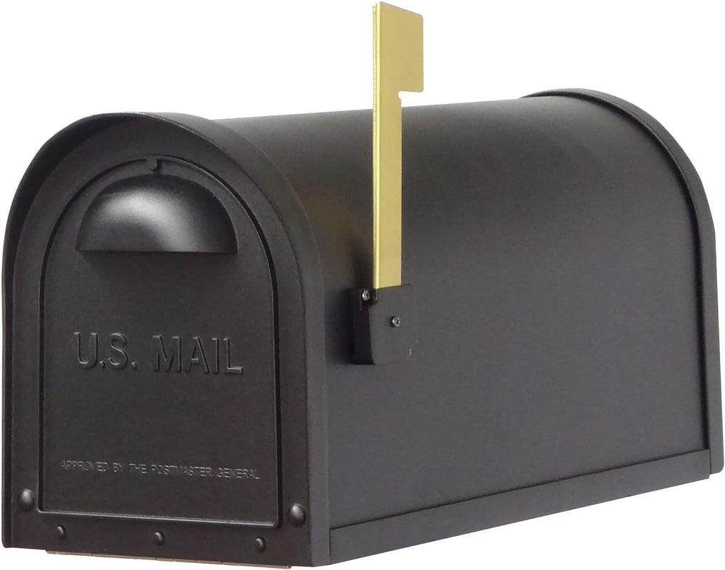 Special Lite Classic Curbside Mailbox with Tacoma Post - Black Aluminum Mailbox with Post - SCC-1008_SPK-591-BLK