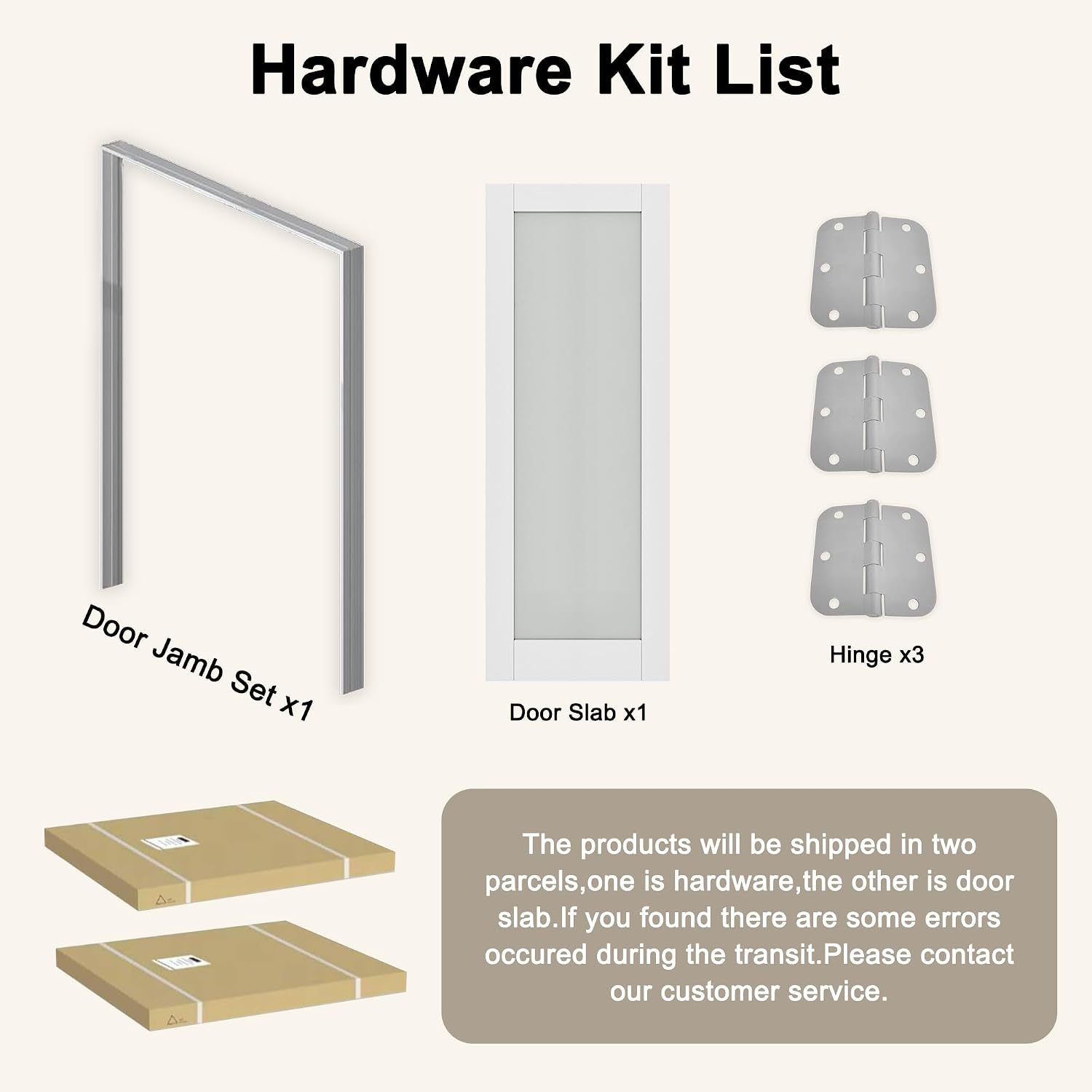 36' x 80' Prehung Door 15-Lite Tempered Clear Glass Slab Doors with Jamb Kit, Solid Core MDF Interior Door for Bathroom Pantry Laundry, Home Doors, Easy Assemble - Left Handed Silver Hinge