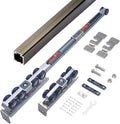 HOWHY Slow Close Barn Door Slide Hardware and Track Set, Heavy Duty Hanger Maximum Load 176 lbs, 70' Track, Single Door, Bilateral 8-Wheel Dual Damping